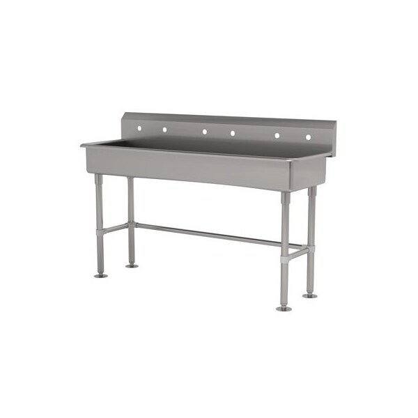 3 Stat ADA NSF 14 Ga. 304 SS Floor Mounted Sink - Faucet Omitted